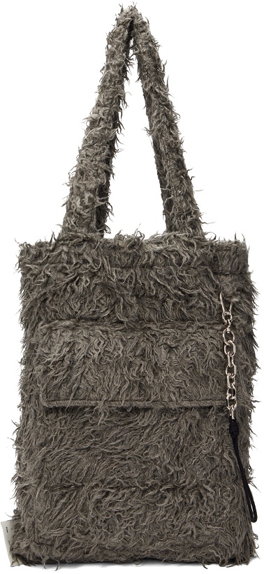 Photo: Song for the Mute Gray Small Faux-Fur Tote