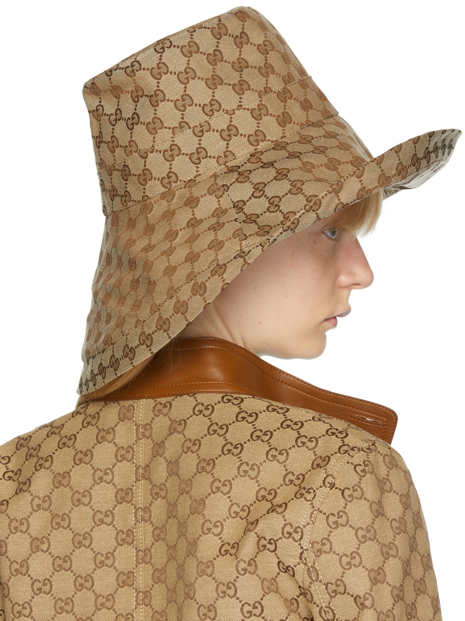 Gucci Beige Canvas GG Wide Brim Hat Gucci