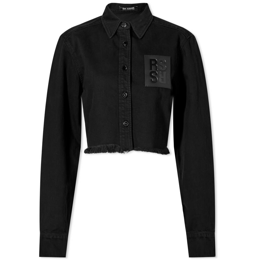Raf Simons Women's Cropped Denim Shirt in Black Raf Simons