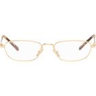 Miu Miu Eyewear Gold Rectangular Sunglasses