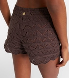 Bananhot Mina open-knit cotton-blend shorts