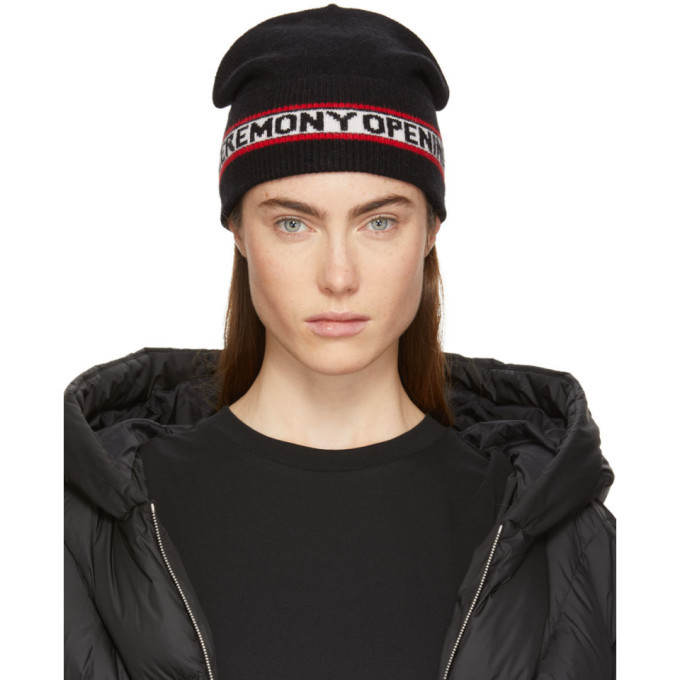 Opening Ceremony Black Big Logo Beanie Opening Ceremony