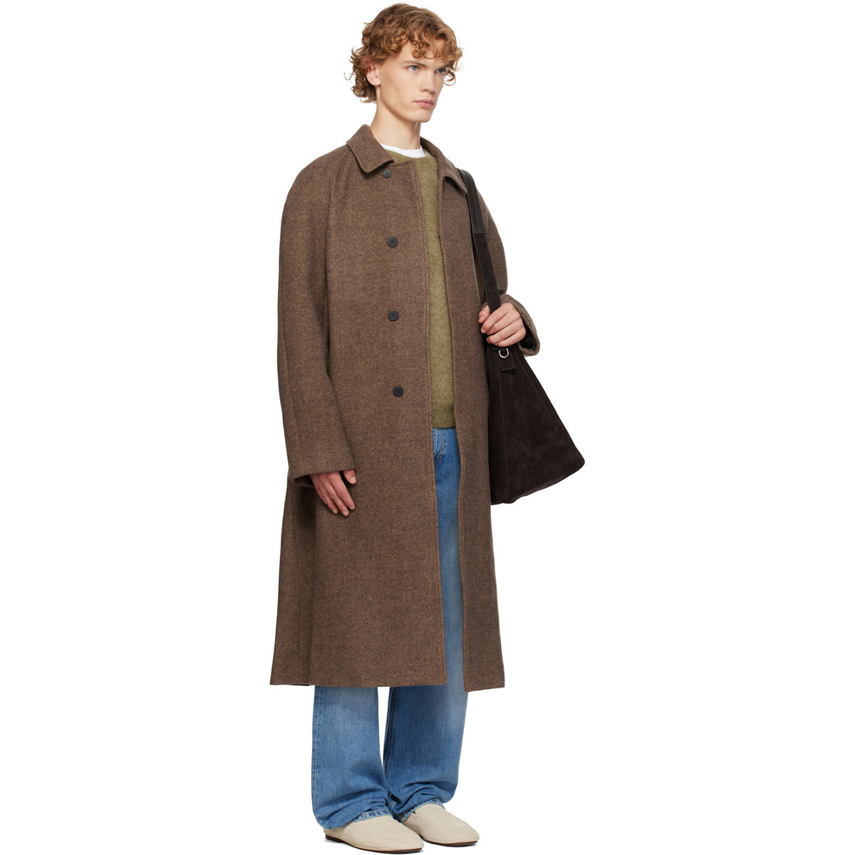 LE17SEPTEMBRE Brown Tweed Raglan Over Coat