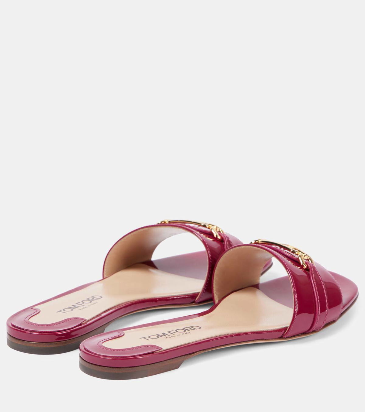 Tom Ford Whitney Stadium T patent leather slides