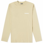 Jacquemus Men's Classic Logo Long Sleeve T-Shirt in Light Khaki