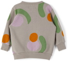 Bobo Choses Baby Grey Zipped Fruits All Over Sweatshirt