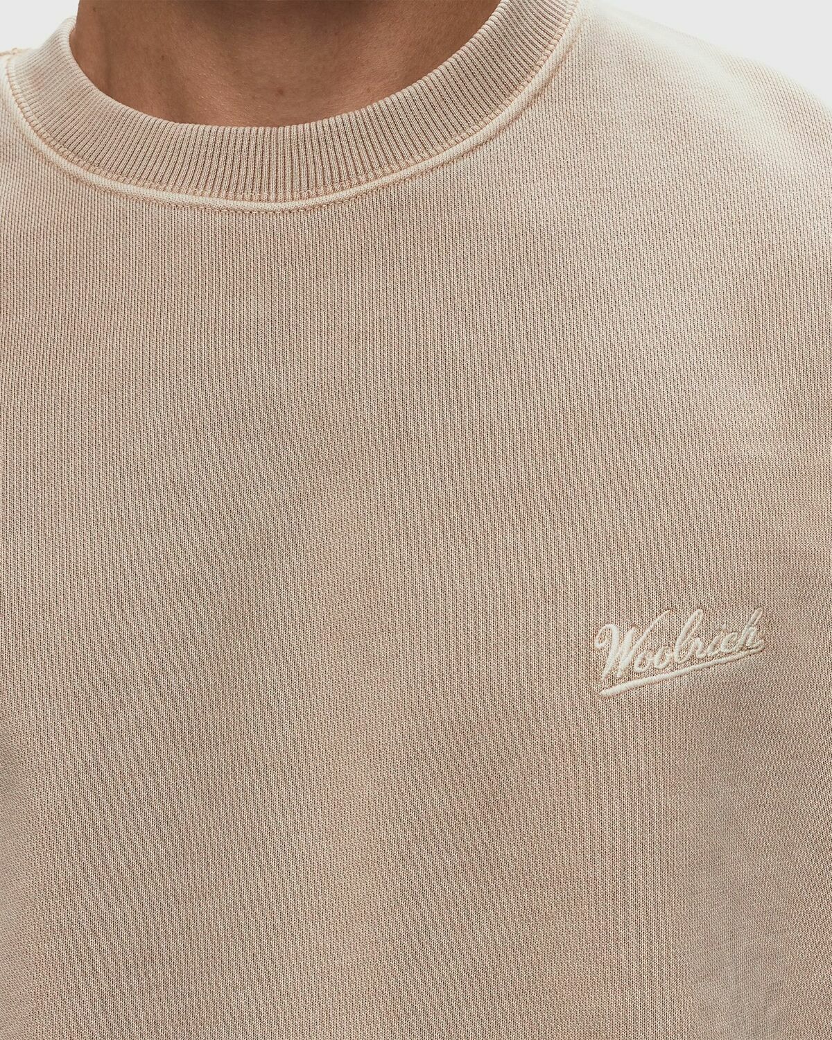 Woolrich Garment Dyed Crewneck Beige Sweatshirts