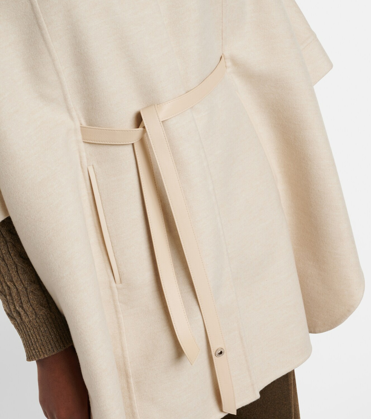 Loro Piana Salzburg leather-trimmed cashmere cape