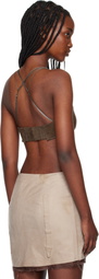 Liza Keane Brown Eros Leather Bra