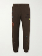 Gallery Dept. - Logo-Print Paint-Splattered Cotton-Jersey Sweatpants - Brown