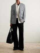 Kaptain Sunshine - Double-Breasted Pinstriped Wool Suit Jacket - Gray