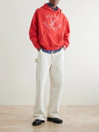 Cherry Los Angeles - Logo-Print Cotton-Jersey Hoodie - Red