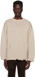 Maison Margiela Beige Distressed Sweater