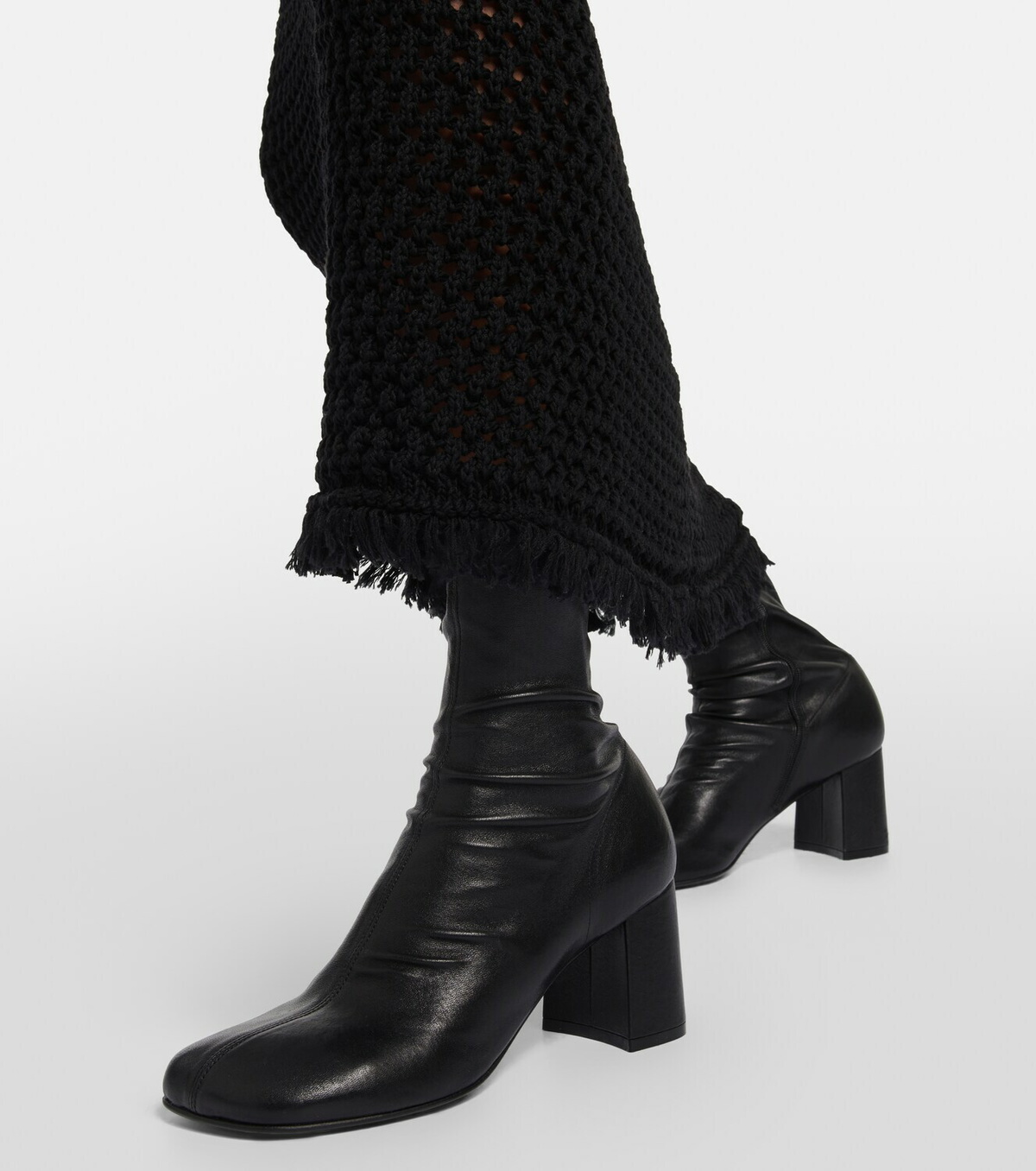 dries van noten leather platform ankle boots