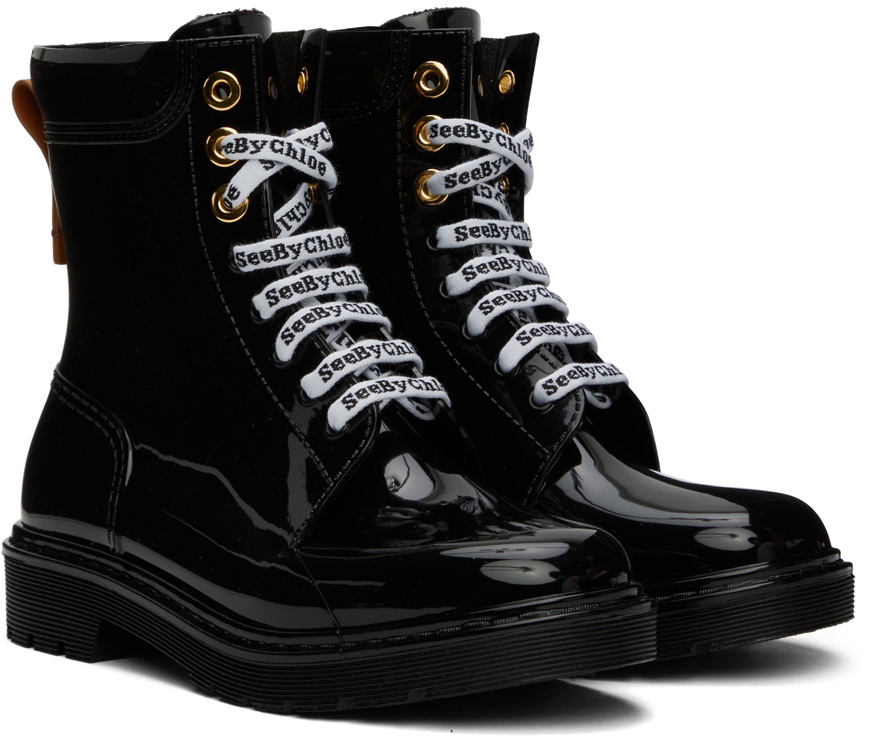 See By Chloe Florrie PVC レインブーツ See by Chloé Black Florrie Rain Boots See by Chloe