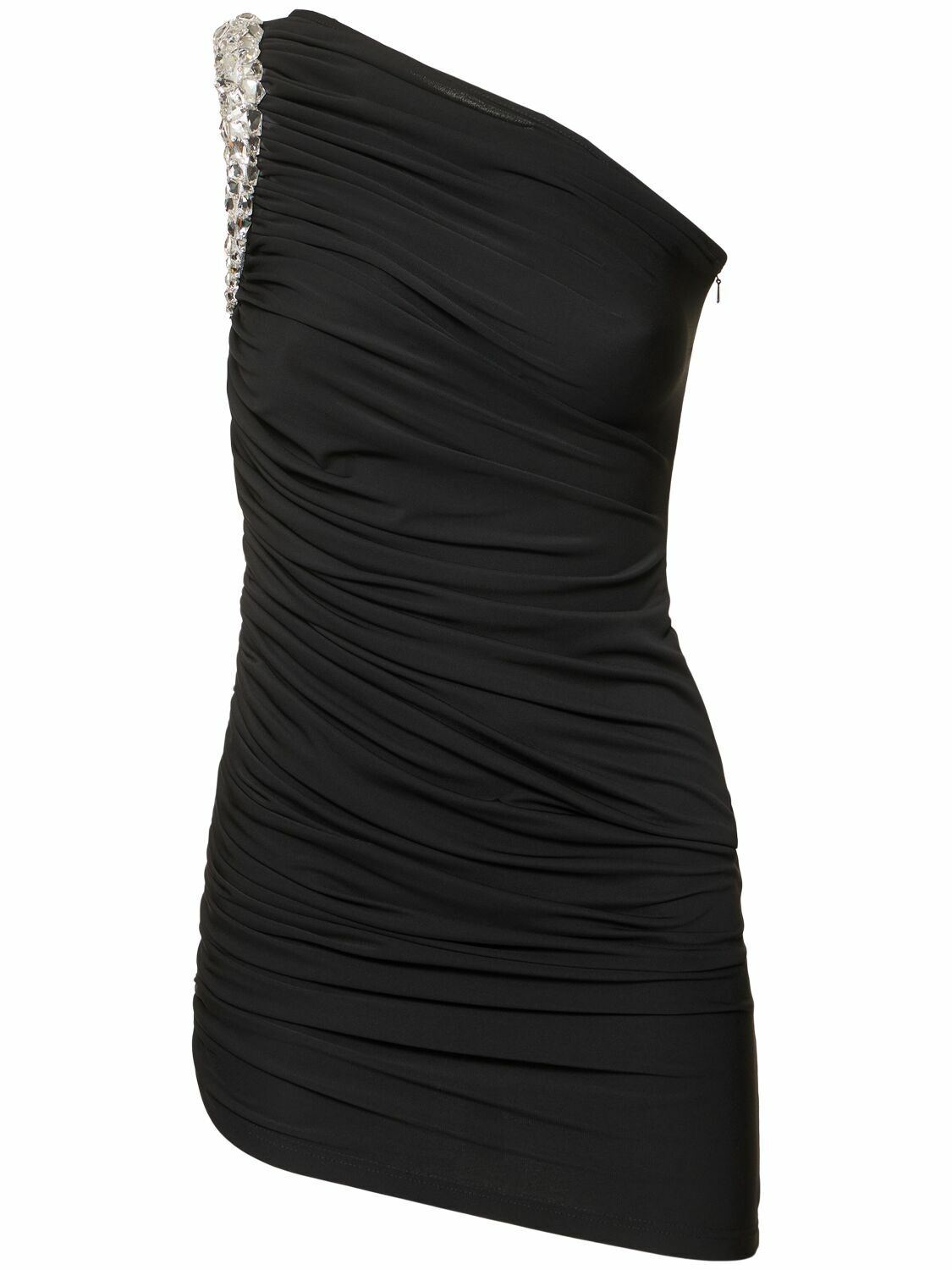 DAVID KOMA Embellished Crepe Jersey Mini Dress David Koma
