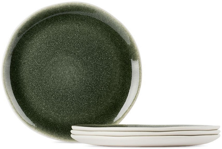 Photo: Jars Céramistes White & Green Maguelone Round S Plate Set