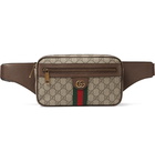 Gucci - Leather-Trimmed Monogrammed Coated-Canvas Belt Bag - Beige