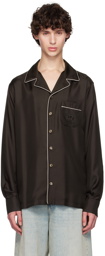 Dolce&Gabbana Brown DG Embroidery Shirt