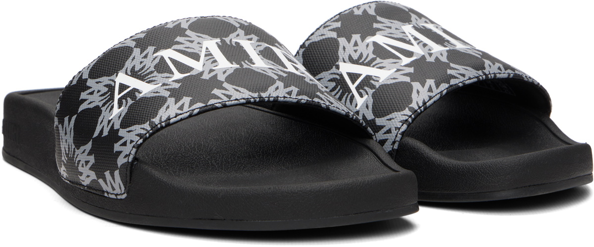 AMIRI Black MA Quad Canvas Pool Slides