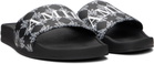 AMIRI Black MA Quad Canvas Pool Slides