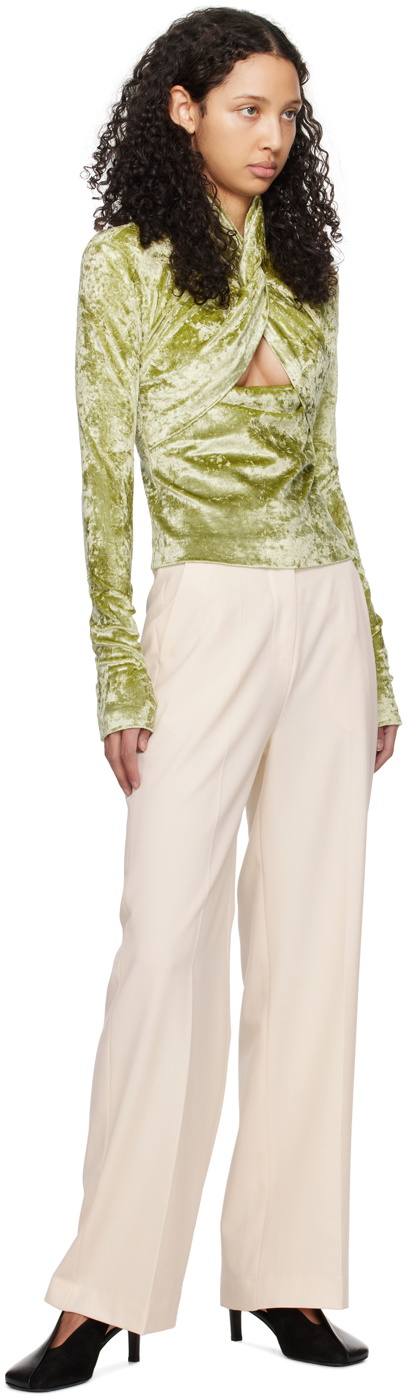 Nanushka Green Iride Long Sleeve T-Shirt