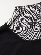 FENDI - Logo-Jacquard Wool-Blend Mock-Neck Sweater - Black