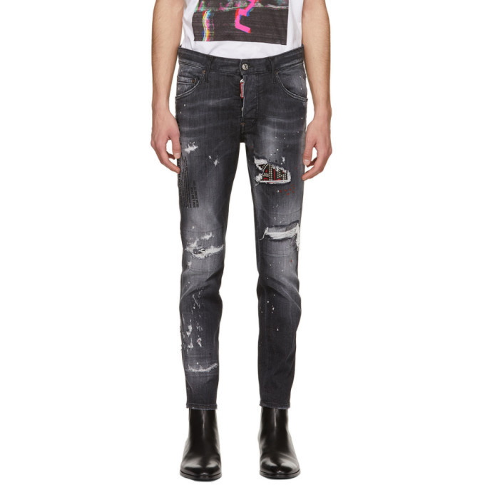 Photo: Dsquared2 Black Studded Skater Jeans