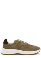 Jude Llow Maison Panelled Grained Leather Sneakers Taupe
