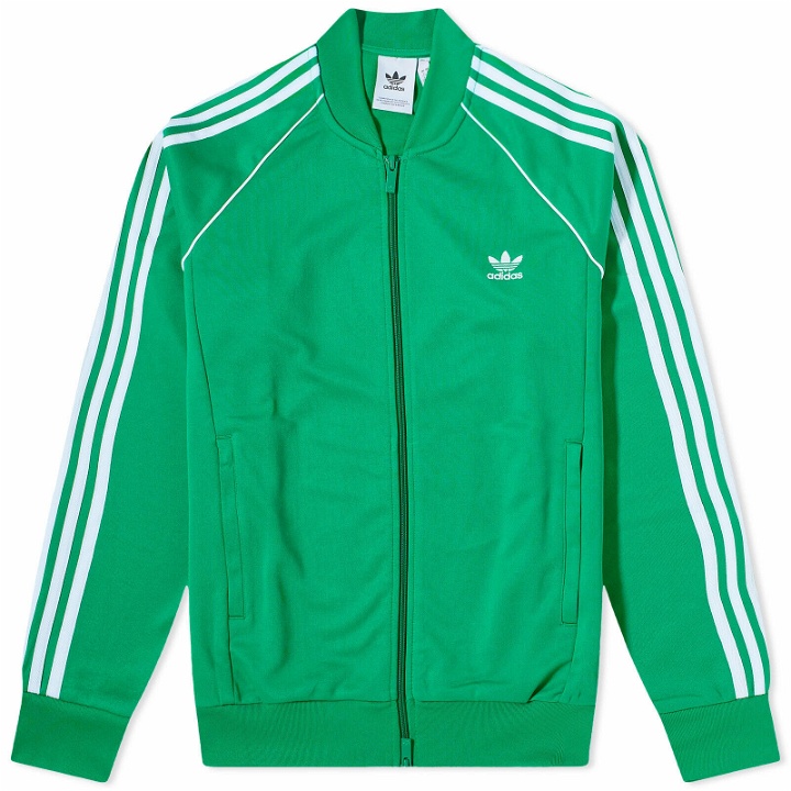 Photo: Adidas Men's Superstar Track Top in Green/White