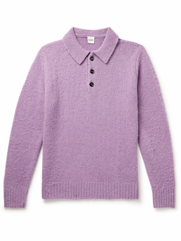 Photo: Aspesi - Brushed-Wool Polo Shirt - Purple