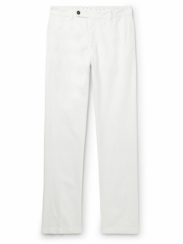 Photo: Massimo Alba - Winch2 Slim-Fit Cotton and Linen-Blend Trousers - White