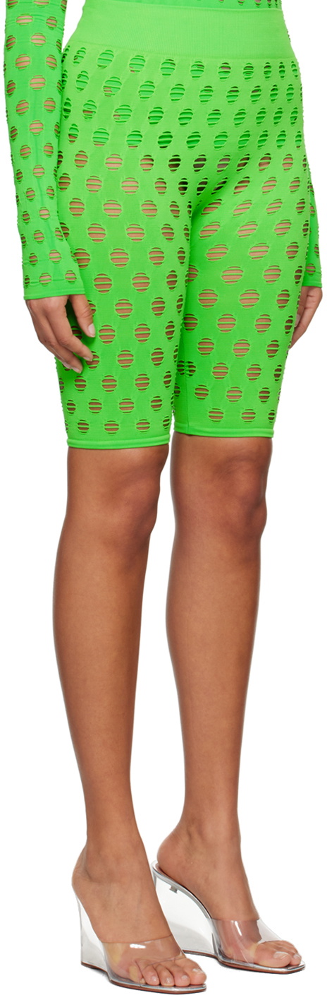 Maisie Wilen Green Perforated Shorts