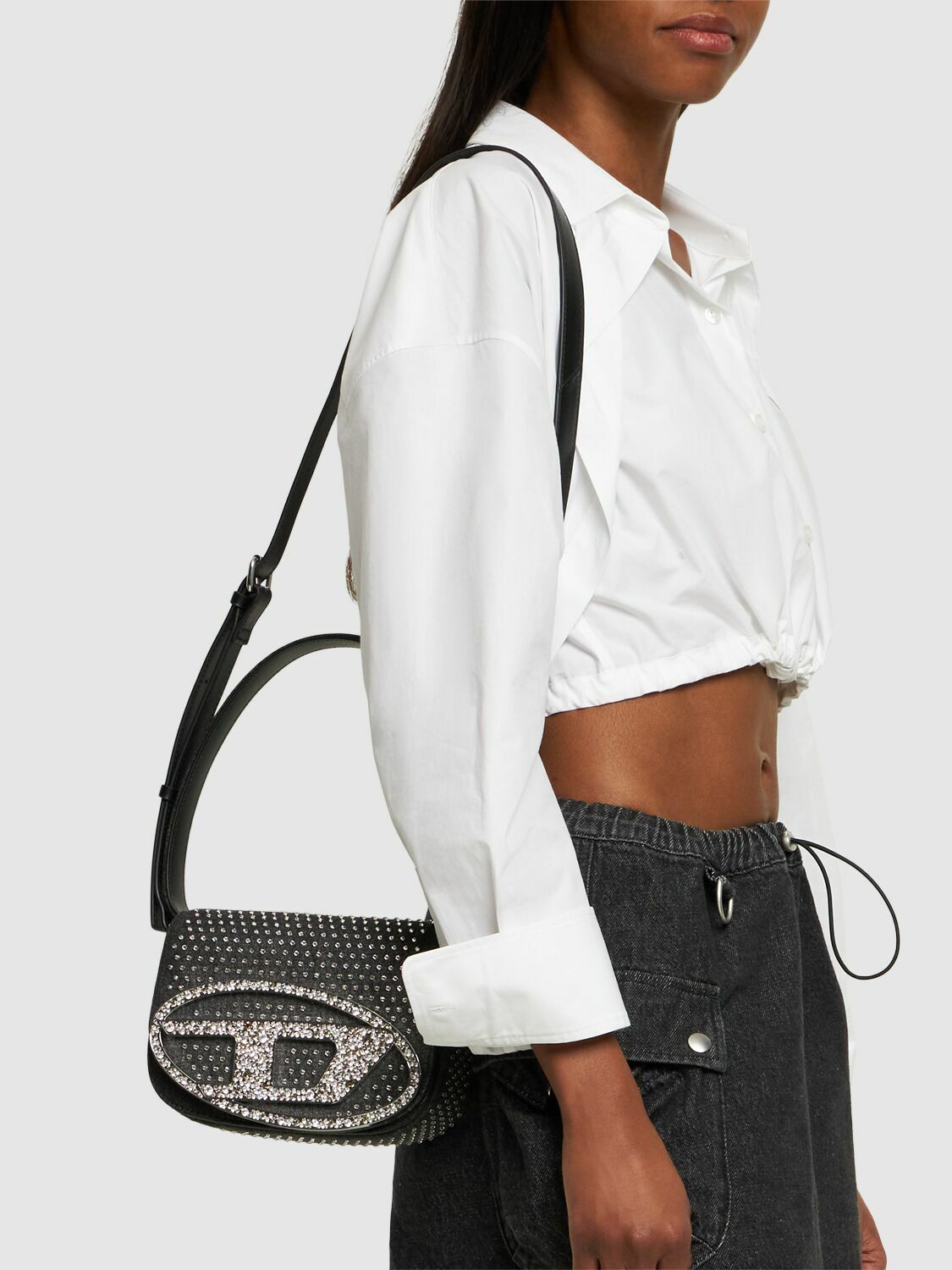 DIESEL - 1dr Denim Crystals Shoulder Bag Diesel