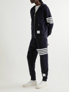 Thom Browne - Striped Ribbed Cotton-Jersey Zip-Up Hoodie - Blue