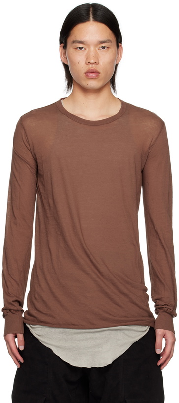 Photo: Rick Owens Brown Porterville Basic Long Sleeve T-Shirt