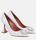 Amina Muaddi Begum embellished leather pumps