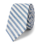 Thom Browne - 5cm Striped Wool, Mohair and Silk-Blend Tie - Men - Blue