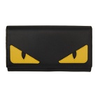 Fendi Black and Yellow Bag Bugs Continental Wallet