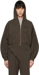 Ottolinger Brown Multiline Zip Hoodie