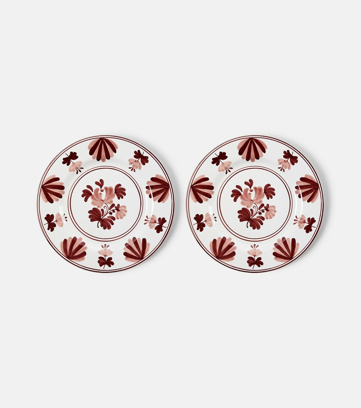 Cabana Blossom set of 2 ceramic dinner plates