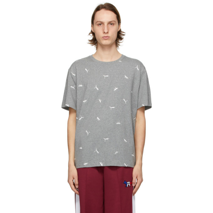 Photo: Maison Kitsune SSENSE Exclusive Grey Puma Edition All Over T-Shirt