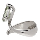 Alan Crocetti Silver and Green Amethyst Alien Ring