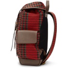 Gucci Red and Green Houndstooth GG Backpack