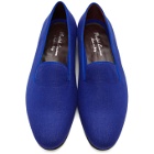 Ralph Lauren Purple Label Blue Linen Alonzo Slippers
