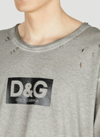 Dolce & Gabbana - Distressed Logo Print T-Shirt in Grey