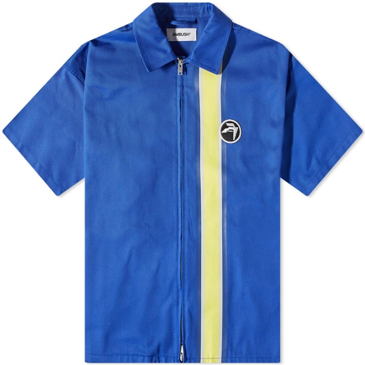 Photo: Ambush Men's Zipped Shirt in Blue