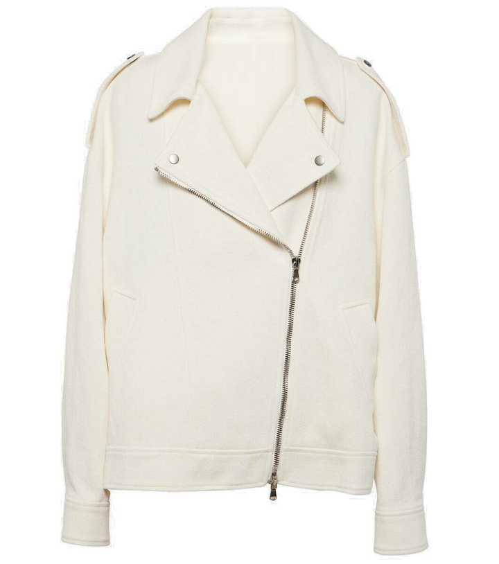 Photo: Brunello Cucinelli Cotton and linen biker jacket