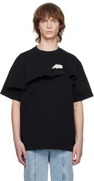 Feng Chen Wang Black Double Collar T-Shirt