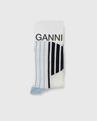 Ganni Sporty Socks Blue/Beige - Womens - Socks